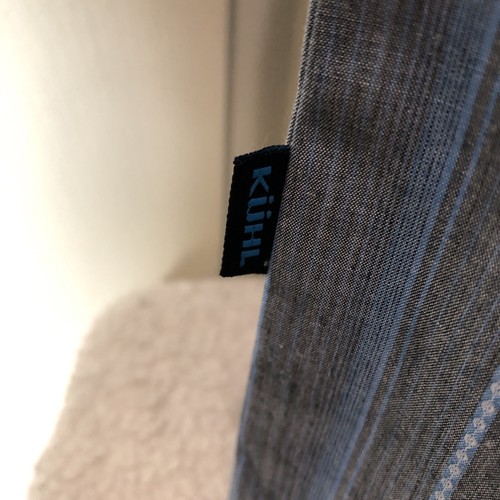 Kuhl blau Baumwolle Nylonmischung konische Passform Knopf US-Shirt Erwachsene Größe Medium - Bild 5 von 10