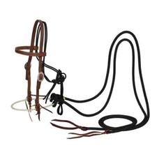 Loping Hackamore Leather Headstall/Rein