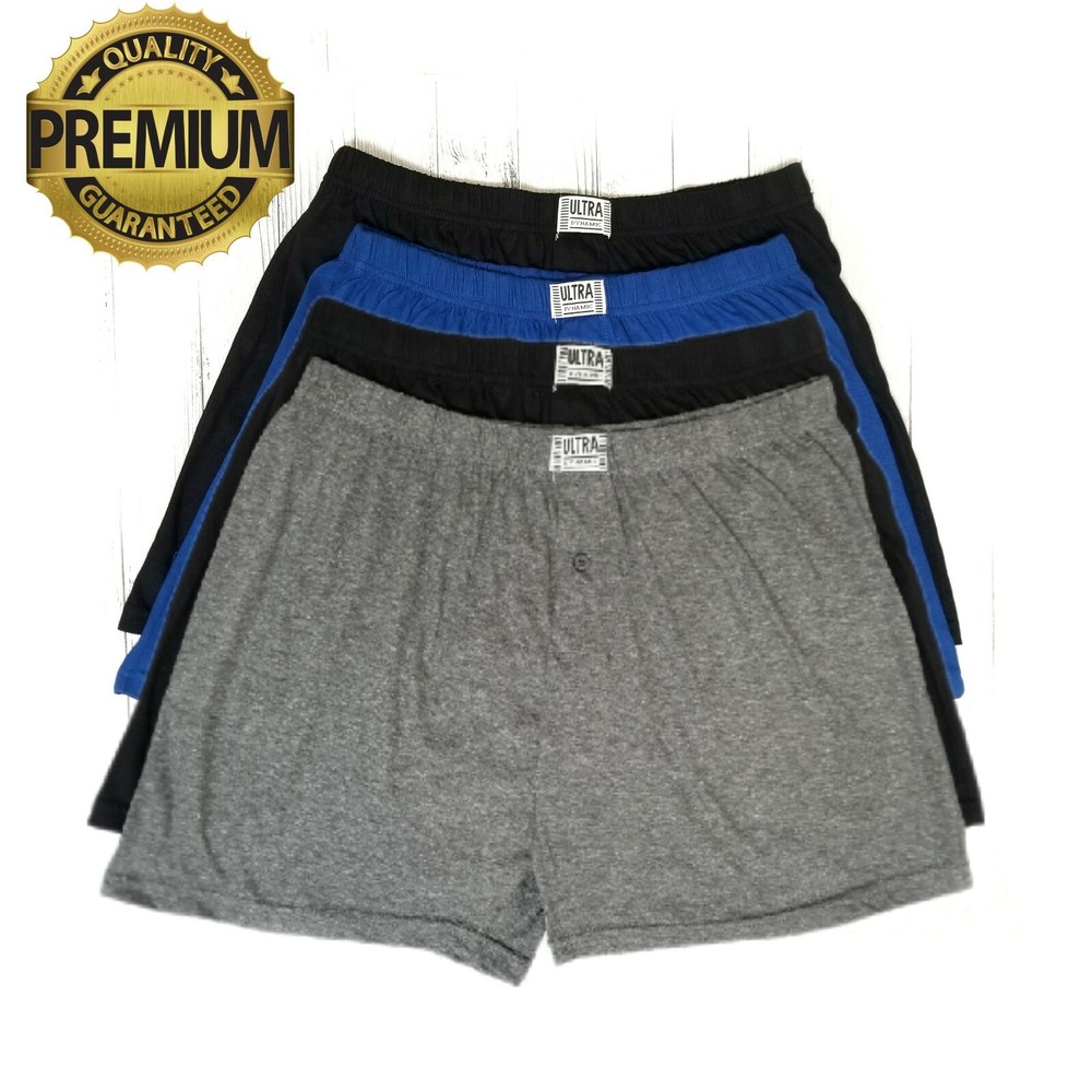 Ultra Men 100% Soft Stretch Premium Cotton Jersey Knit Boxer Trunk Underwear