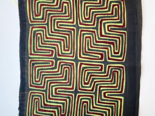 KUNA PANAMA Geometrisches MOTIV MOLA Lateinamerikanisch Original VOLKSKUNST Quilt Textil - Bild 9 von 11
