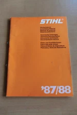STIHL Katalog 1987/88 Werbematerial technische Unterlagen Filme Aufkleber ...