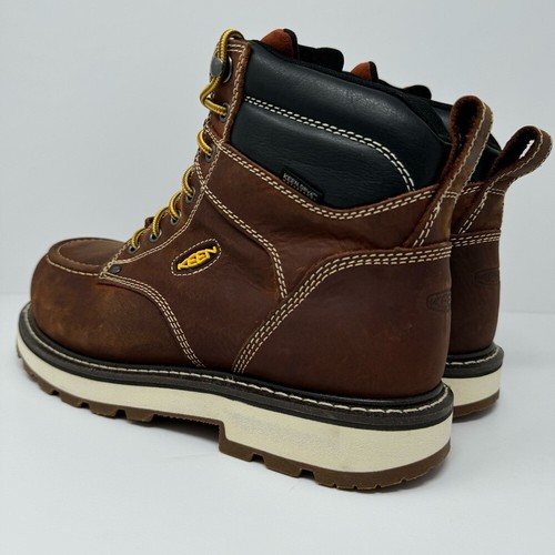 KEEN Men's Cincinnati 90 Degree 6” WP Heel Boots Carbon Fiber Toe Tuscan Red New - Picture 10 of 16