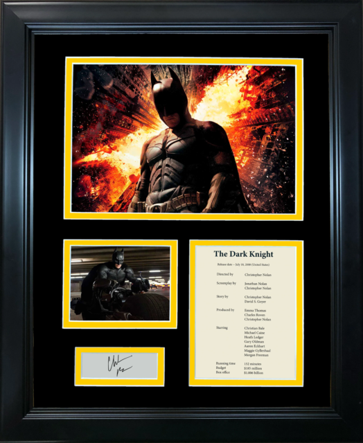 Framed Batman The Dark Knight Facsimile Laser Engraved Auto 12"x15" Photo