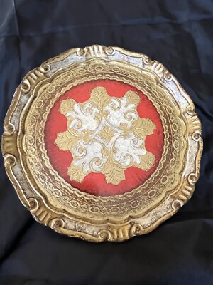 Vintage Florentina Small Tray Gold Gilt Tray Made in Florence Italy 9.5 ...