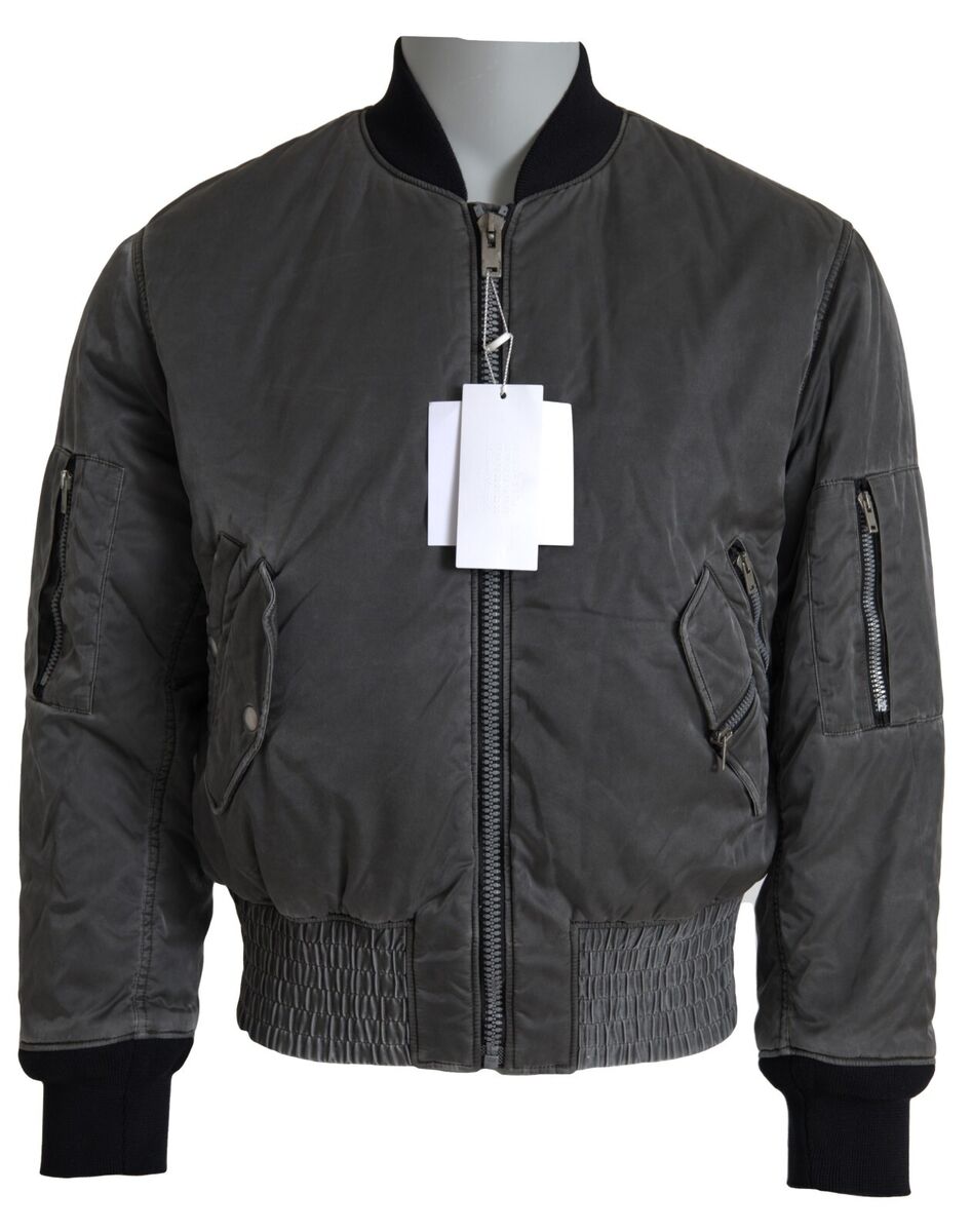 MAISON MARGIELA Jacket Gray Bomber Zipper Pocket Sleeves MAISON MARGIELA Jacket Gray Bomber Zipper Pocket Sleeves