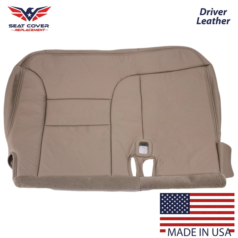 Cubiertas de asiento de cuero tostado banco dividido 60/40 Chevy Silverado y GMC Sierra 1995-1999 Foto 3 de 4