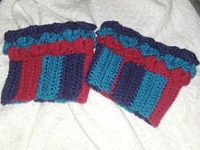 Hand Made Crocheted Women's Calf Boot Cuffs Very Pretty 