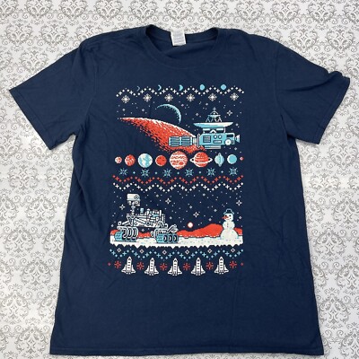 Gildan Soft Style Christmas on Mars Gaming 16 Bits Dark Blue T-Shirt Men s M