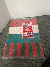 Nos Vintage Merry Christmas Holiday Gift Wrap Heavyweight 8 Sheets Paper 50 Ft