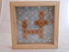 Scrabble Tiles Sign, Icy Theme, Home Decor, Winter, Ice, Seasonal, Hockey, Skate