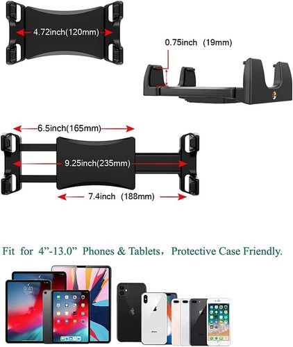 QZT Support Tablette Lit, 360° Rotatif Col de Cygne Support Tablette avec Cl... - Photo 6/8