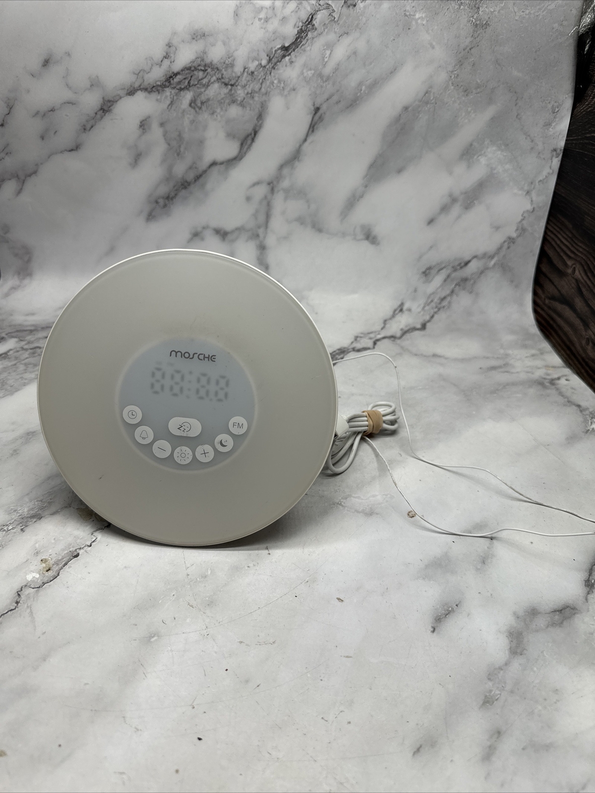 Used Mosche Sunrise Digital Alarm Clock 6 Natural Sounds 7 Light Colors