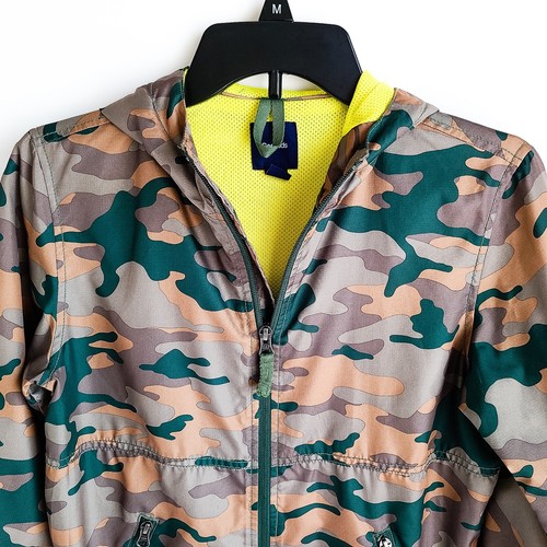 Gap Camouflage Windbreaker Jacket Boys M 8 Hooded Front Zip Mesh Lined - Picture 2 of 6