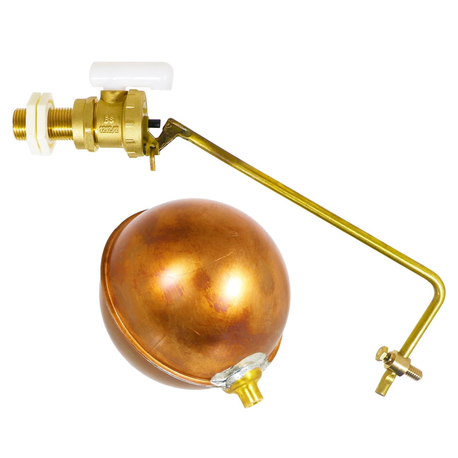 Toilet Float Valve 1/2" Part 2 Bs1212/2 Low Pressure Side Entry 4 1/2" Copper Ball Kit 5057817584884 - Image 3
