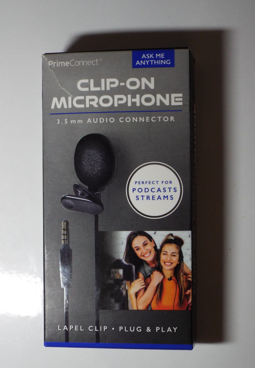 Prime Connect Clip-On Microphone Perfect For Podcasts & Streams Lapel Clip