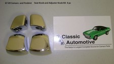 Seat Knobs Kit 4pc 67-69 Camaro Firebird Buckets Chrome Plated 67 68 69