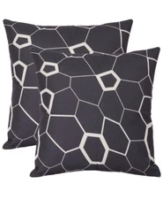 Wionee 2PK Decorative Throw Pillow Covers Geometric Pattern Cotton Linen 18”x18”