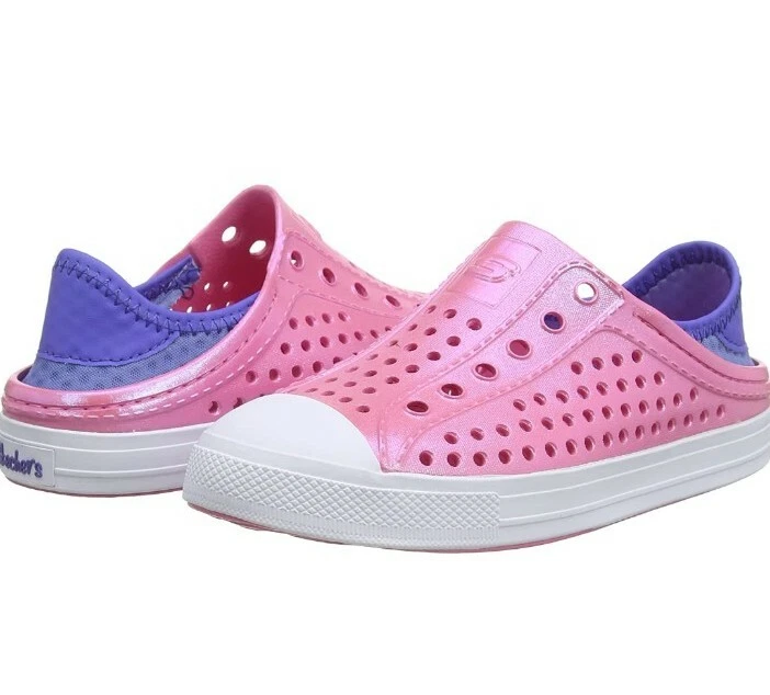 New SKECHERS Girls Foamies Guzman Steps Aqua Surge Water SHOES Size 4 Youth