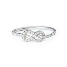 0.20Ct White Round CZ Double Infinity Knot Ring Solid 925 Sterling Silver