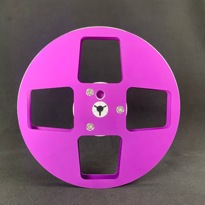 2X Standard 7'' Purple 4 Hole Style Take Up Reels For 1/4'' R2R Tape Recorders
