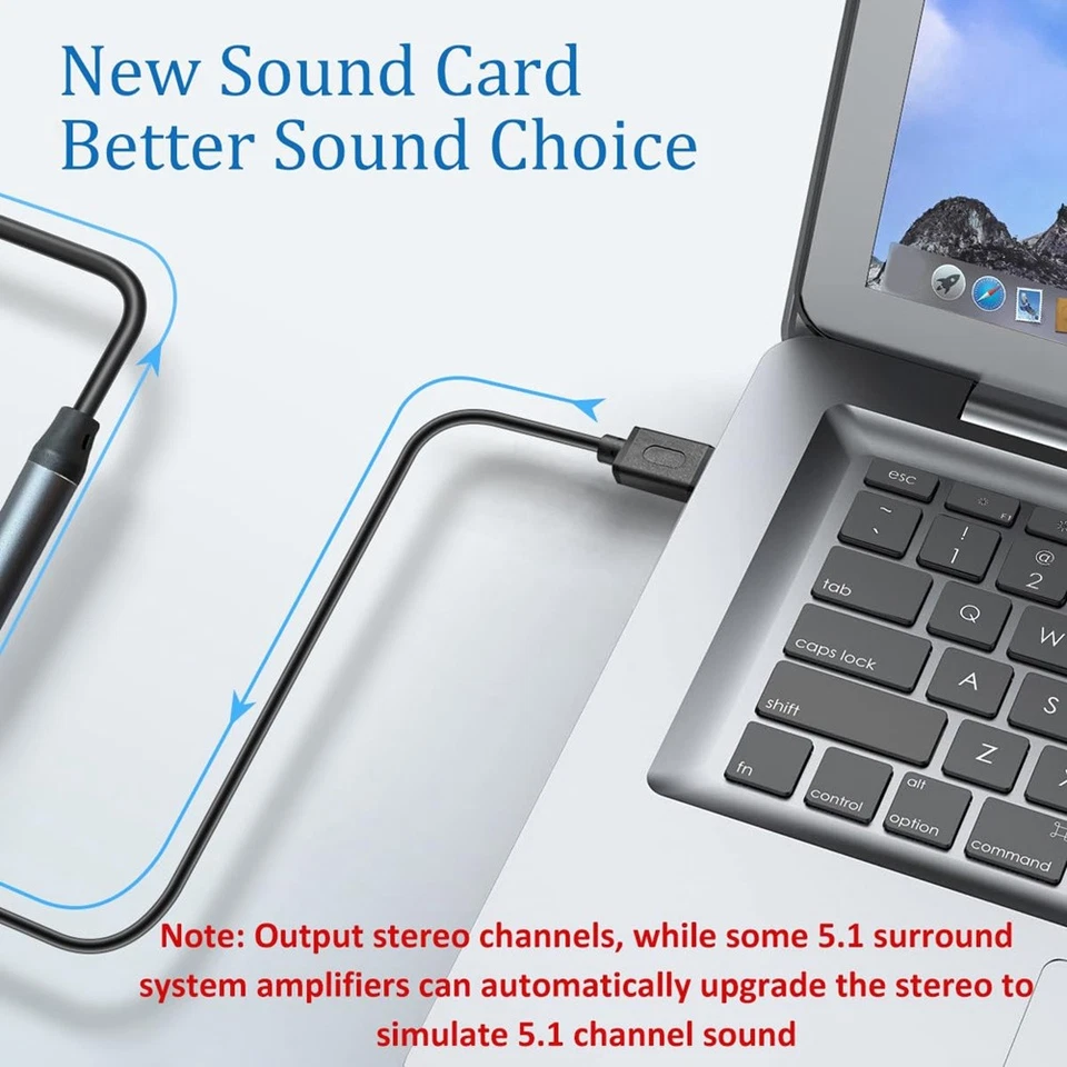 USB to Optical Audio Adapter, USB A to SPDIF Sound Card Optical Output for 3785 - Bild 4 von 4