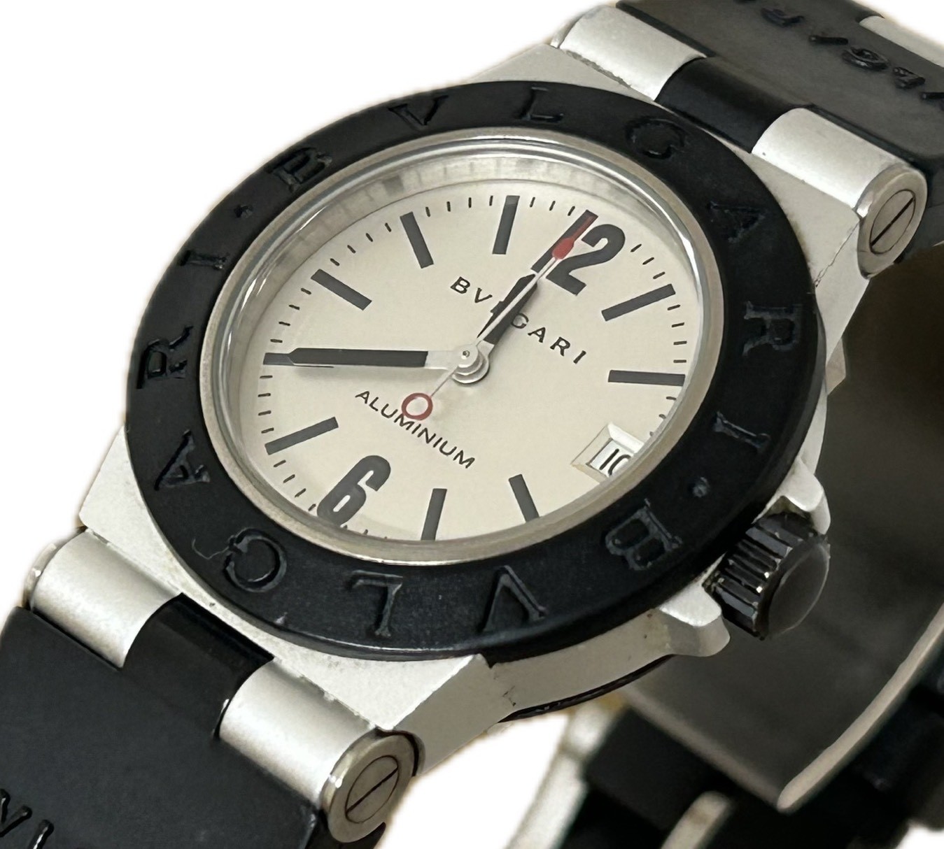 Bvlgari Aluminium AL32TA Silver Dial 32mm Quartz Unisex Watch Excellent A6319 image 4