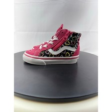 Vans Kids Sk8-Hi Reissue Side Zip Toddler Size 6 Pink Hearts Shoes Sneakers