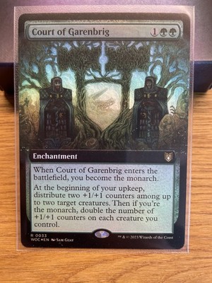 FOIL NEAR MINT! Court Of Garenbrig Wilds Of Eldraine Commander Extended Art Mtg