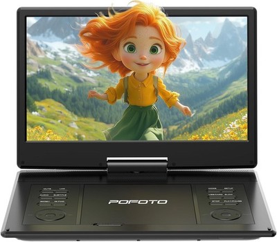 15.7'' Portable DVD Player with 14.1'' HD Swivel Screen, Dual Speakers, USB/SD/TV