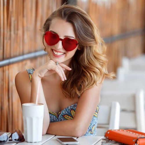 3pcs Heart Shaped Sunglasses Red Heart Glasses Party Favors Beach Camping - Bild 5 von 12