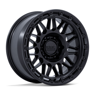 (4) KMC KM555 ATTACK MATTE BLACK RIMS: 17x8.5 6x114.3/6x4.5 25 KM555MX17856425