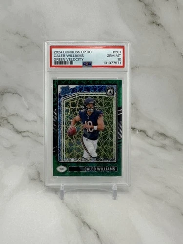 2024 Donruss Optic - Caleb Williams - Rated Rookie Green Velocity Prizm PSA 10