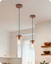 2 Pack Farmhouse Pendant Lights Kitchen Island, Adjustable Pendant Light Fixture
