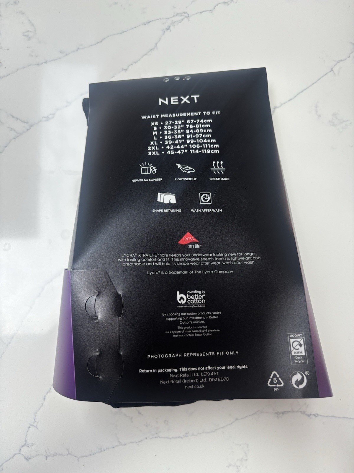 NEXT Men’s A Front Cotton Stretch Boxers - medium 8 Pack Black Colour Underwear image 2