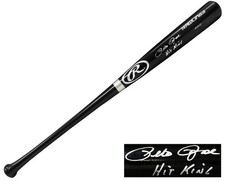 Pete Rose (REDS) Signed Rawlings Pro Black Baseball Bat w/Hit King -SCHWARTZ COA