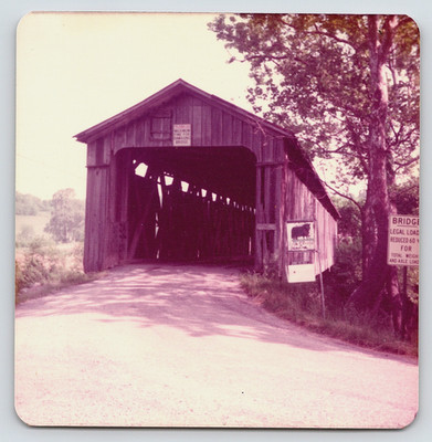 Vintage Photo Picture Wood Covered Bridge Road Brown County Ohio USA 1975
