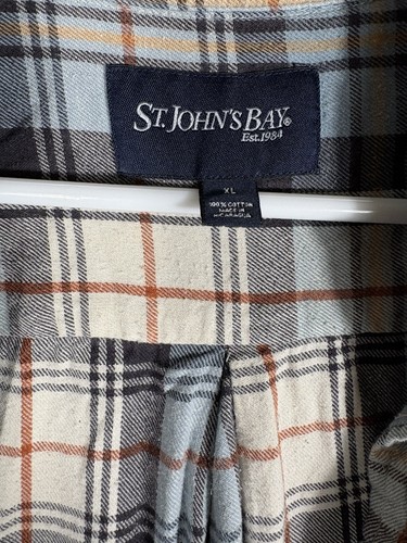St Johns Bay Mens XL Plaid Flannel Long Sleeve Button Down Shirt - Picture 3 of 8
