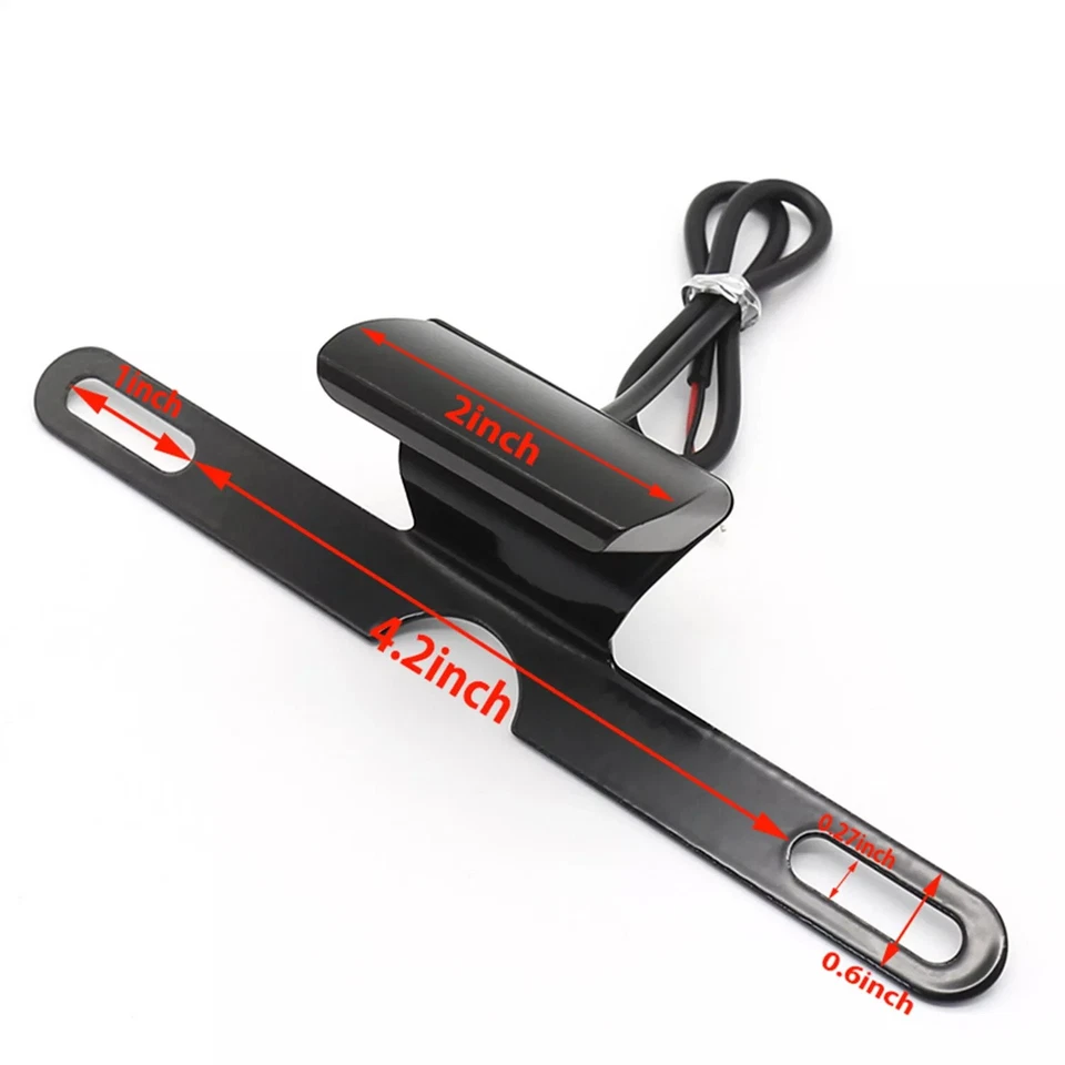 For Motorcycle New License Plate Mount Holder Bracket With LED Brake Tail Light - Image 3 of 4