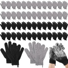 104 Pcs Exfoliating Glove Bulk Shower Gloves With Hanging Loop Exfoliating Body