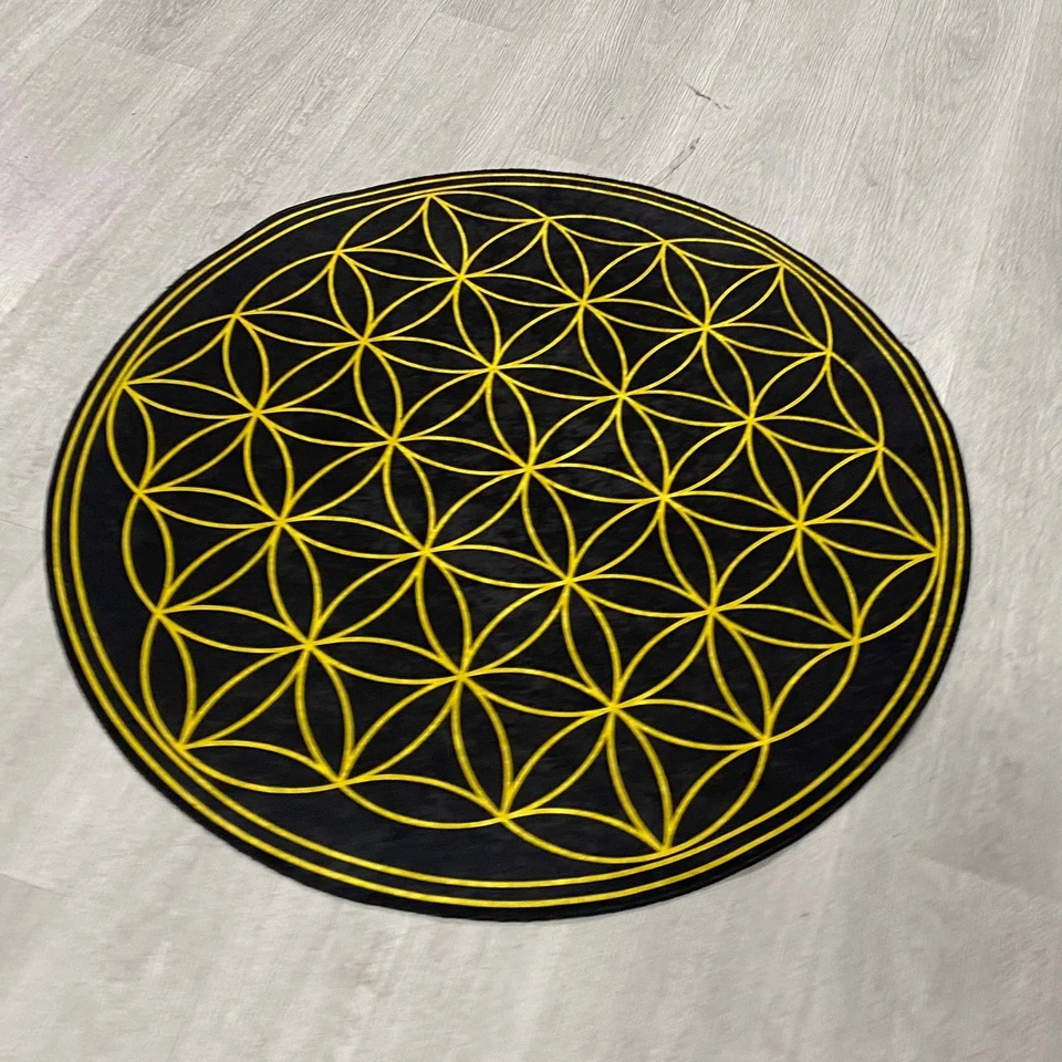 Flower of Life Rug, Sacred Geometry Rug, Mystical Home Decor, Spiritual Room Dec - Image 4 of 4