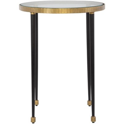 Uttermost 22965 Stiletto End or Side Table Antique Gold and Black with Gold