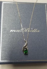 Mabella Oval Shape Pendant Necklace 18" Sterling Silver