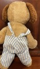 Vintage 1970’s  Plush Dog Striped Overalls Antique Old Childhood Stuffed Animal — photo 6