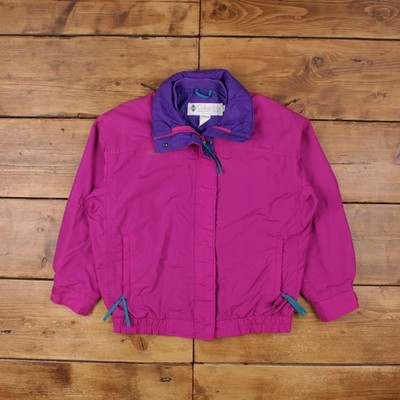 Vintage Columbia Windbreaker Jacke L 90s Bugaboo Pink Damen