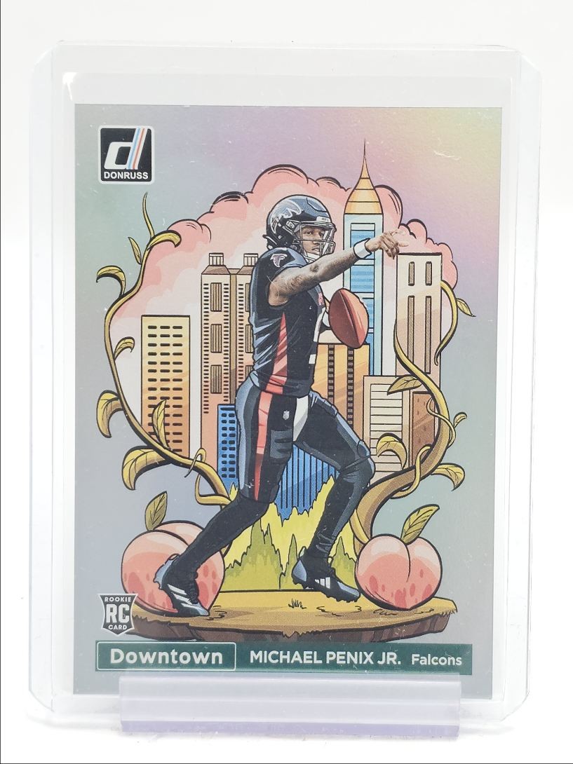 MICHAEL PENIX JR. 2024 DONRUSS DOWNTOWN ROOKIE CASE HIT SP FALCONS RC Q6062