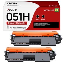 High Capacity 051H Black Toner Cartridge Compatible with Canon Printers 2-Pack