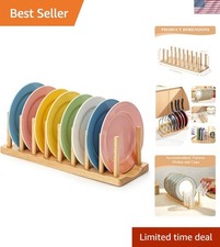 Pot Lid Organizer, Sturdy Plastic Pan Lid Organizer Rack, 8 Adjustable Compar...