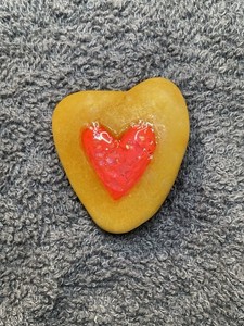 Hand carved and painted fidget stone