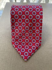 Stefano Ricci Luxury Collection Men's Tie Red Geometric Rings Neckwear 63  X4  