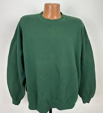 Vintage 90s Jerzees Sweatshirt Mens 3X 3XL Forest Green Blank Crewneck USA Made